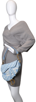 Dior - Saddle Bag Blue Oblique Jacquard (Pre-Owned)