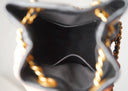 Chanel - Shiny Lambskin Quilted Chain Bucket Bag Black