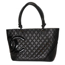 Chanel - Calfskin Quilted Large Cambon Tote Black