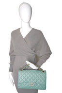 Chanel Jumbo Double Flap Bag Caviar Sage