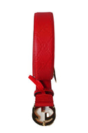 Gucci - Red Monogram Belt 90cm