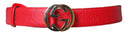 Gucci - Red Monogram Belt 90cm