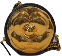 Chanel - Metallic Lambskin Quilted Camelia Clutch Gold Black