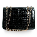 Chanel - Green Crocodile Large Classic Handbag Gold c. '05-'06 (Pre-Owned)
