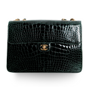 Chanel - Green Crocodile Large Classic Handbag Gold c. '05-'06 (Pre-Owned)