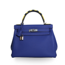 Hermes - Kelly Au Trot 28 Bleu Electrique Togo Palladium Hardware (Pre-Owned)