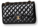 Chanel Black Jumbo Quilted Lambskin Gold Hardware