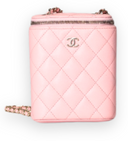 Chanel - Sakura Pink Caviar Vertical Vanity Bag with Chain
