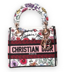 Dior - Canvas Florilegio Embroidered Mini Lady D-Lite White