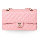 Chanel - Classic Medium Double Flap Pink Caviar Leather Bag (Pre-Owned)