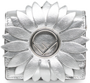 Fendi - Micro Baguette Charm in Silver Leather with Flower Appliqué (Pre-Owned)