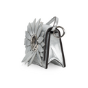 Fendi - Micro Baguette Charm in Silver Leather with Flower Appliqué (Pre-Owned)