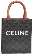 Celine - Triomphe Canvas Calfskin Mini Vertical Cabas Tan (Pre-Owned)