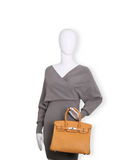 Hermes - Ostrich Biscuit Birkin 30cm Handbag Palladium Hardware (Pre-Owned)