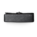 Elegant Authentic Chanel Classic Flap Bag – Medium Black Caviar showcasing signature diamond quilting and silver-tone hardware.