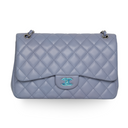 Chanel - Jumbo Classic Flap Bag Dark Blue Quilted Lambskin (Brand New)