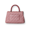 Chanel - Coco Handle Small Flap Bag Pink Caviar Leather/Lizard Top Handle  (Pre-Owned)