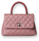 Chanel - Coco Handle Small Flap Bag Pink Caviar Leather/Lizard Top Handle  (Pre-Owned)
